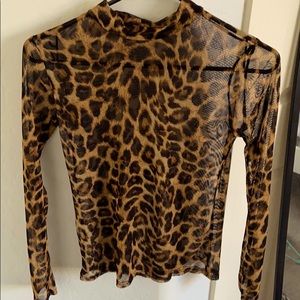 Sheer cheetah print top